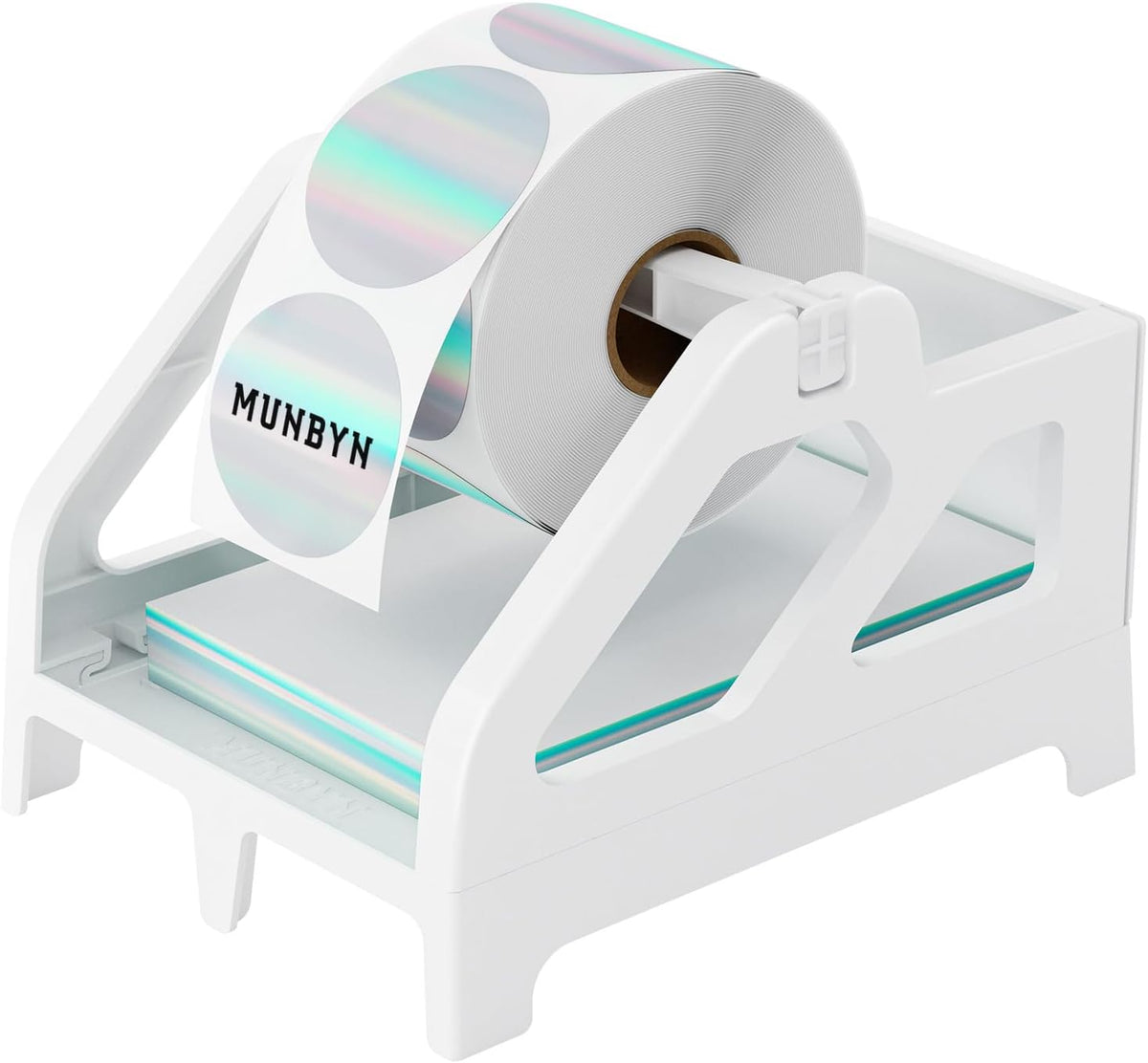 MUNBYN Label Holder for Rolls and Fan-Fold Labels, White by MUNBYN