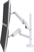 Ergotron – LX Vertical Stacking Dual Monitor Arm, VESA Desk Mount – for 2 Monitors Up to 40 Inches, 7 to 22 lbs Each – Tall Pole, White by Unknown