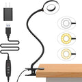 iZELL Desk Lamp, [3 Color Modes & 10 Brightness] LED Reading Light with Clamp, Silicone Flexible Arm Book Light for Kids Reading Book in Bed at Night Clip on Table, Headboard, Dorm - 15.8‘’ Black by iZell