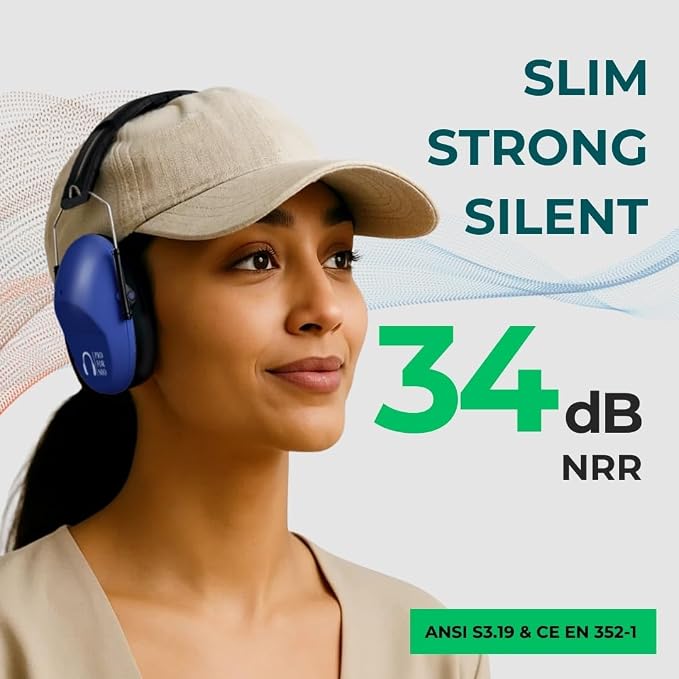 Pro For Sho 34dB NRR Hearing Protection Ear Muffs – Highest NRR Compact Design Ear Protection for Loud Events & Sensory Use - Image 2