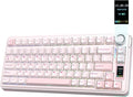 EPOMAKER X Aula EA75 MAX Wireless Gaming Keyboard with Screen & Knob | 5000mAh, Hot-Swap, Lubed Switches, RGB Backlit, Creamy Gasket, 75% Mechanical Keyboard (Pink, Silent Cotton Candy Switch) by EPOMAKER