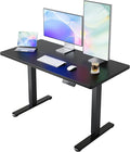 HUANUO 48x24 Inch Electric Standing Desk, Height Adjustable, Black | 176 Lbs Capacity, Smooth Home Office Desk, 4 Memory Presets & Headphone Hooks, 28.3–46.5 Inch Height Range, Easy to assemble by HUANUO