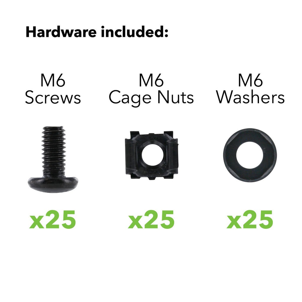 Navepoint M6 Cage Nuts and Screws for Rack Mount Server Shelves Cabinets Set of 25 - Image 2
