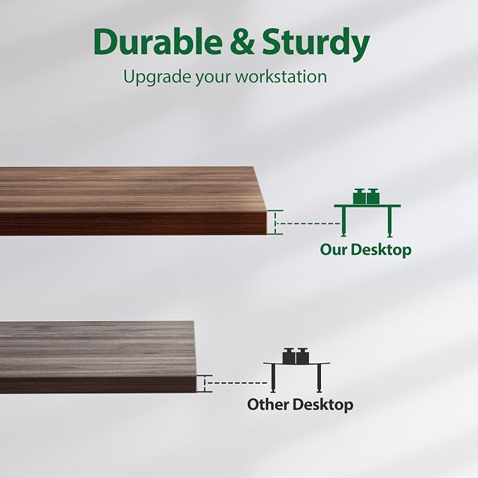 Agilestic Electric Height Adjustable Standing Desk, 63 Inch, Dark Walnut | Smooth Height Adjustment, Memory Presets, Hooks, Stable Steel Frame,154 lbs Capacity, Easy Assembly, Splice Board - Image 5