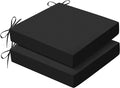 Outdoor Chair Cushions Set of 2, 19x19x3 Inch Waterproof & Fade Resistant Patio Furniture Seat Cushions with Ties, Square Outdoor Dining Chair Cushions for Lawn, Garden, Deck & Yard, Black by Zonamat
