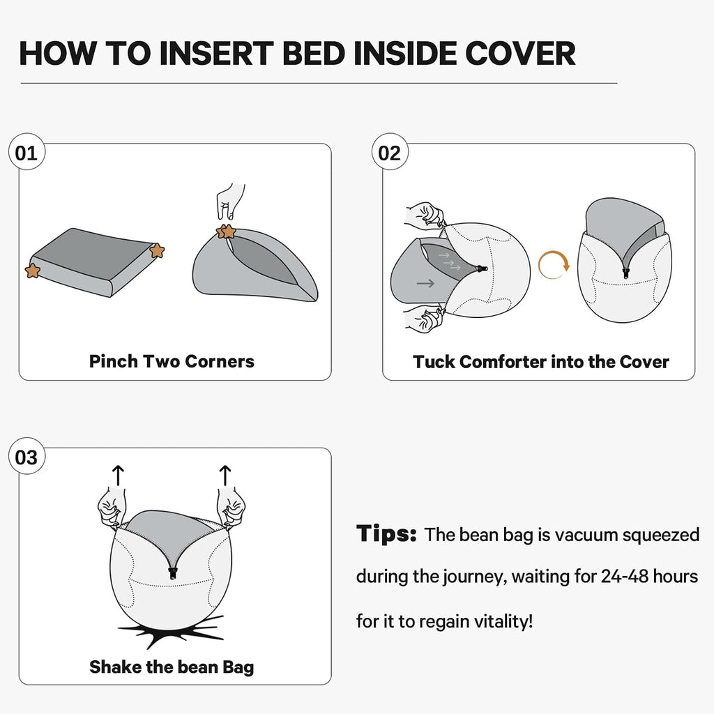 Bean Bag Chairs for Adults - Giant Bean Bag Convertible Floor Sofa - Image 9