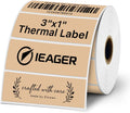 iEager 3x1 Inch Thermal Labels, Brown Durable Thermal Printer Stickers by iEager