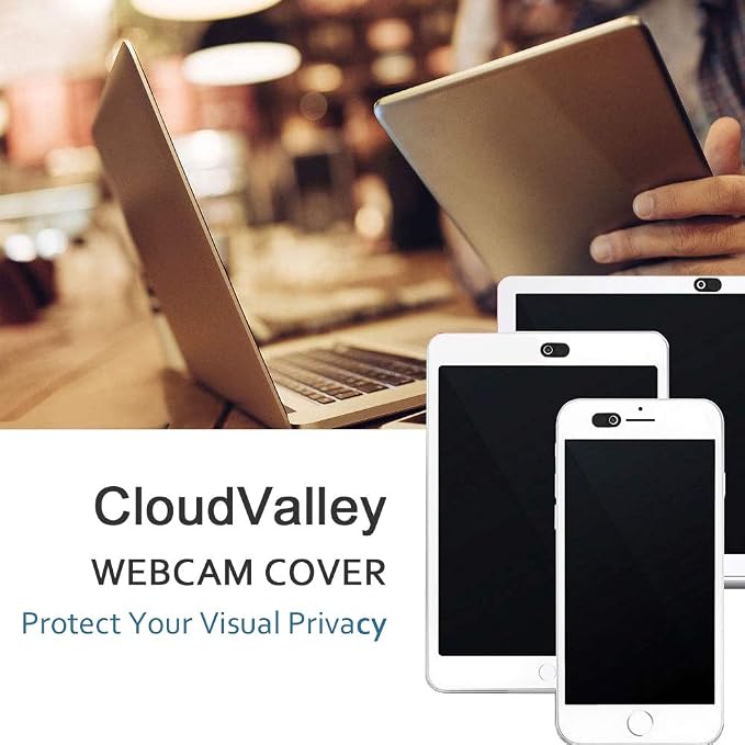 CloudValley Laptop Camera Cover Slide, Metal 0.023 Inch Ultra-Thin, 2 Pack | Web Webcam Cover for MacBook Pro / Air, Laptop, iMac, iPad, iPhone 8/7, PC Accessories, Privacy Protection, Black & White - Image 7