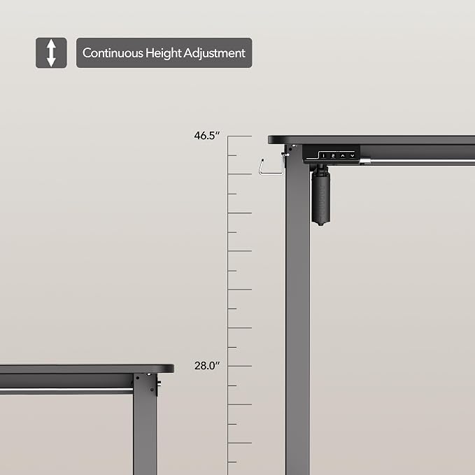 LongKe Electric Standing Desk Adjustable Height, 55x24 Inches Sit Stand up Desktop for Home Office, Ergonomic Rising Computer Table with Memory Preset, Black - Image 5