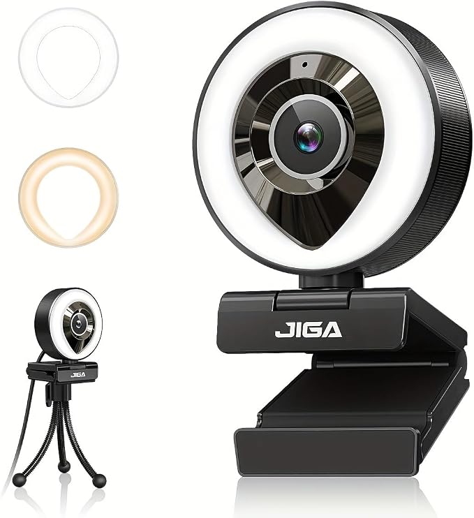 Webcam Computer Camera 1080P with Dual Microphone Adjustable Right Light Web cam for PC Advanced Auto-Focus with Tripod Zoom Streaming Camera Gaming Webcam for Facebook YouTube Xbox Streamer by AIDELF