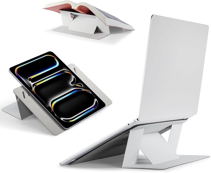 MOFT Invisible Laptop Stand for Desk, Stick-Free Tablet and Computer Stand with Dual-Angle, Foldable&Portable Laptop Riser Holder, Fits 13"+ Tablets & 15"+ Laptops, Misty Cove (Non-Adhesive Version) by MOFT