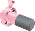 FIFINE AmpliTank K688P XLR/USB Dynamic Microphone, Vocal Podcast Mic | Streaming Microphone with Shock Mount, Mute Button, Gain Knob, Headphones Monitoring, for Recording Voice-Over, Video, Pink by FIFINE