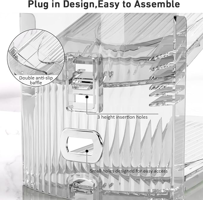 NVGSN 10Pack Clear Shoe Slot Organizer,Shoe Stacker,Storage Space Saver 50% | 3 Levels Adjustable Height 3.7''-7.7''shoe Organizer for Closet,Easy to Assemble shoe Rack Holder,Organizador de Zapatos - Image 4