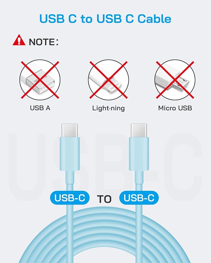 20W Fast Charger for iPhone 17/16/15 with 6FT Cable [3-Pack] - Blue | USB-C Wall Charger & C-to-C Cable, Compatible with iPhone 17/16/15 Series, USB-C iPad Pro/Air/Mini & More - Image 3