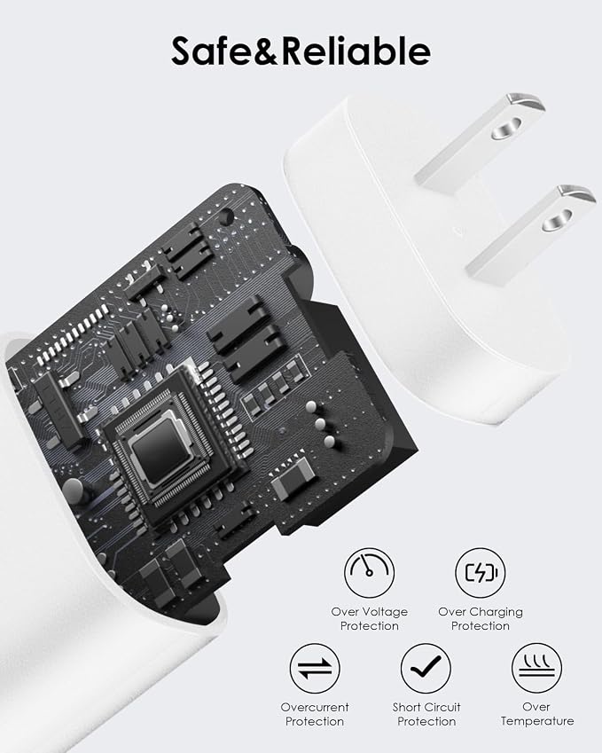 AISNI USB C Charger, 2 Pack 25W Type C Charger Fast Charging with USBC Chargers Cable 6 FT Android Phone Charge for Galaxy S25/ /S24/S23+/S22/S21/S20/Phone 17 16 15 Pro Max 16 15 Plus-White - Image 2