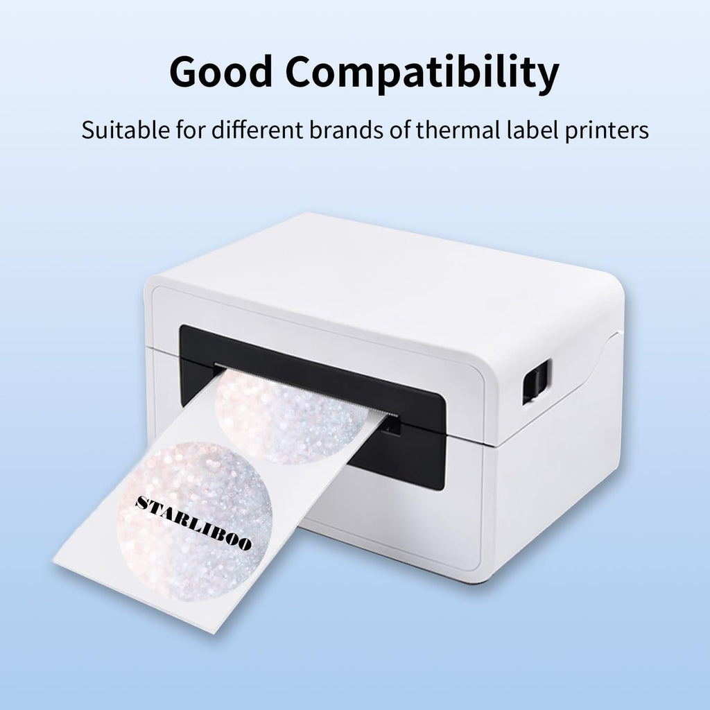 STARLIBOO 3 inch Thermal Labels, Round Thermal Printer Labels, Circle Direct Thermal Stickers for DIY Logo Design, Shipping, Name Tag, Compatible with Rollo&MUNBYN (400 Labels, Matte Gray) - Image 3