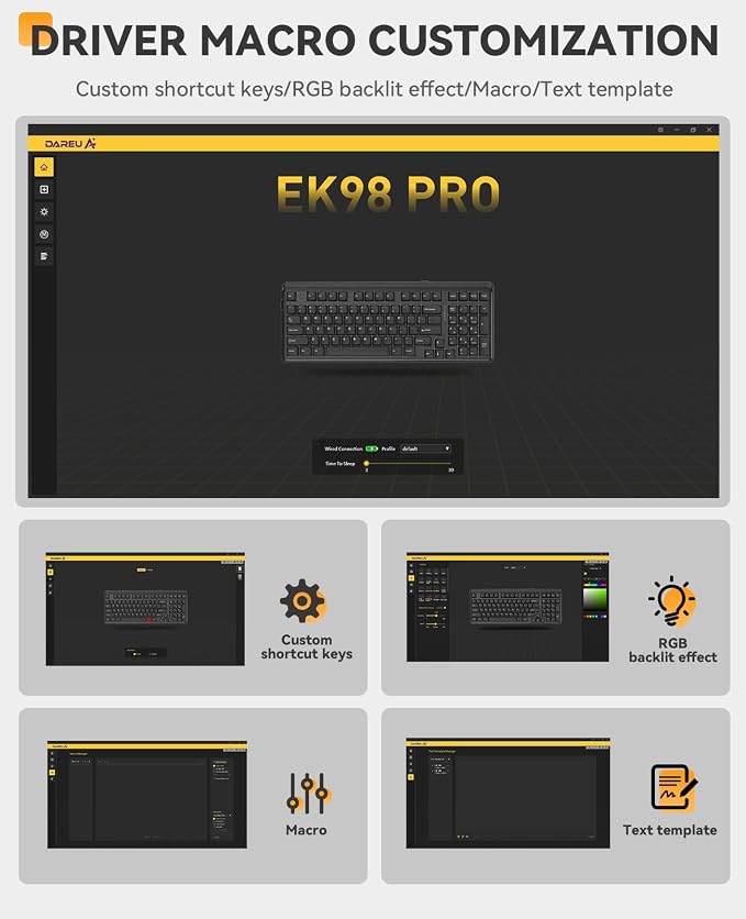DAREU EK98pro Wireless Mechanical Keyboard,96% Creamy Gaming Keyboard with Number Pad,Tri-Mode BT/2.4GHz/USB-C,Pre-lubed Linear Switches,Gasket Structure,Hot Swappable Custom,Backlit for Win/Mac - Image 8