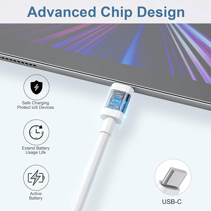 USB C to USB C Charging Cable for Apple, 3ft 60W 3Pack, USBC/Type C to Type C Fast Charger Cord Compatible for iPhone 17/17 Pro Max/17 Air, iPhone 16/16 Pro/16 Pro Max, iPad Pro/Air 5, MacBook | USBC to USBC Cable, 60W Fast Charging Type C Cords for iP... - Image 5