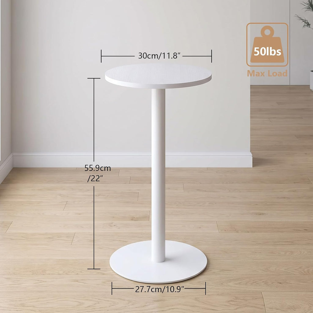 Adompacat Round Side Table, C Shapde End Table, Couch Side Table with Metal Leg, Small Snack Table for Living Room,Bedroom, Small Spaces - White - Image 3
