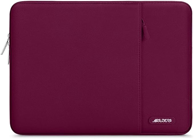 MOSISO Laptop Case 13 inch, Laptop Sleeve Bag with Pocket | Compatible with MacBook Neo A3404 2026/Air/Pro 13 M5/M4/M3/M2/M1 2026-2016, Polyester Vertical Computer Bag, Wine Red by MOSISO