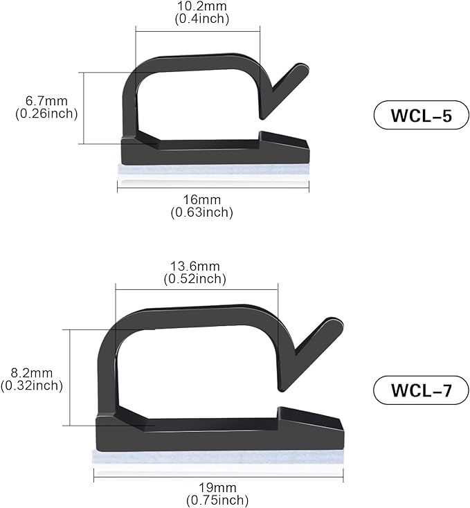 XHF 120 PCS Adhesive Cable Wire Clips Black, Outdoor Christmas Light Clips, Cable Management Wire Organizer Cord Holder for Under Desk, Car, Wall, TV PC Ethernet Cable - Image 2