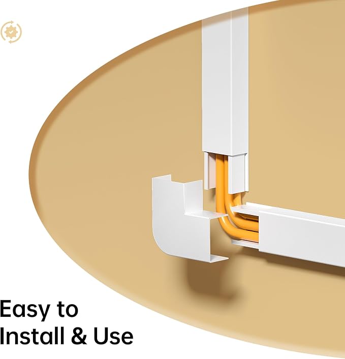 Delamu TV Cord Hider Wall, 142in Cable Hider, Cord Covers for 2-3 Wires on Wall, Paintable Wire Hiders Wire Covers for TV Cords on Wall, TV Cord Hider for Wall Mounted TV, 0.95in W x 0.55in H, White - Image 7