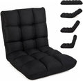 COSTWAY Floor Chair, Folding Gaming Chair with Back Support (Black) by COSTWAY
