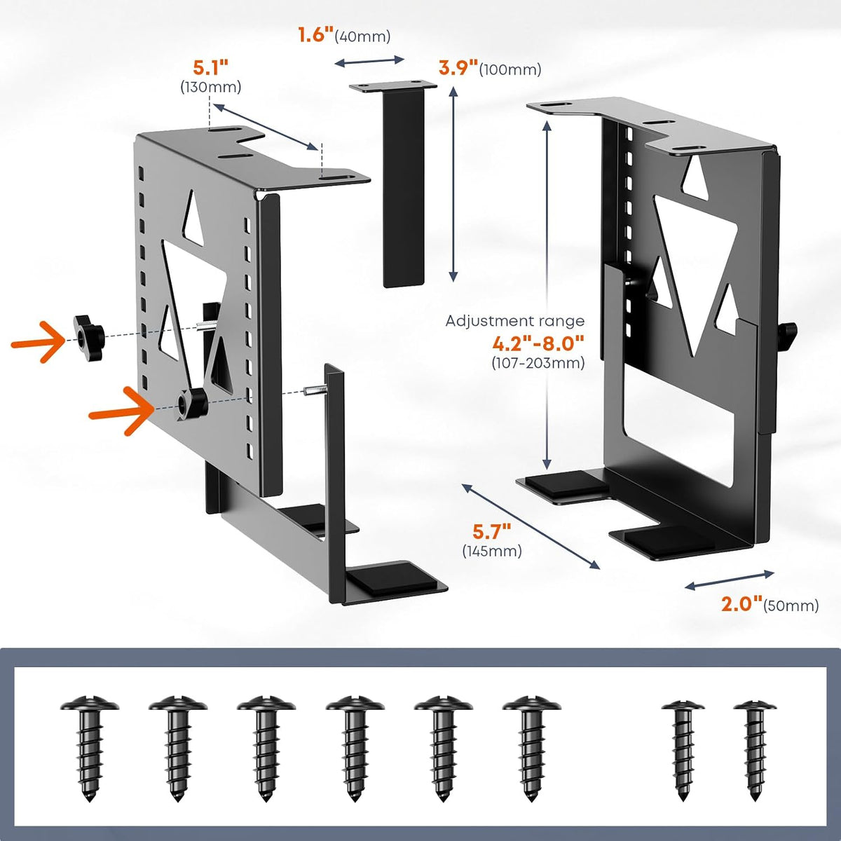 PUTORSEN Under Desk Mini PC Mount NAS Mount Bracket Holder - Image 6