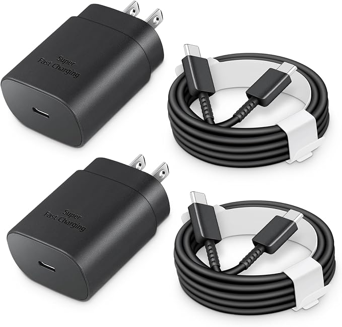 25W Type C Charger Fast Charing for S26/S25/S24 [PD PPS Compatible] | USB-C Power Adapter with 6Ft C-to-C Cable, for Galaxy S25/S24/S23/S22, Pixel 9/8/7, Z Flip 6/5, iPhone 17/16/15 & More by CXX
