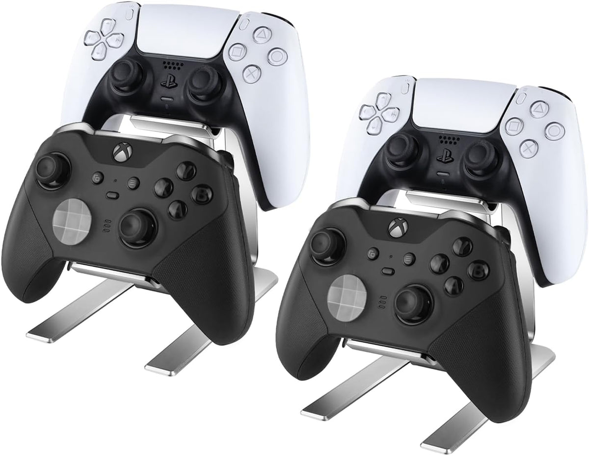 Controller Holder – 2 Pack 2 Tier Universal Aluminum Display Stand Accessories PC Gaming Desk Decor Stuff Gamer Gifts for Xbox Series X S, Elite 2, PS5, PS4, PS3, Switch Pro and Almost All Controller by Niubixx