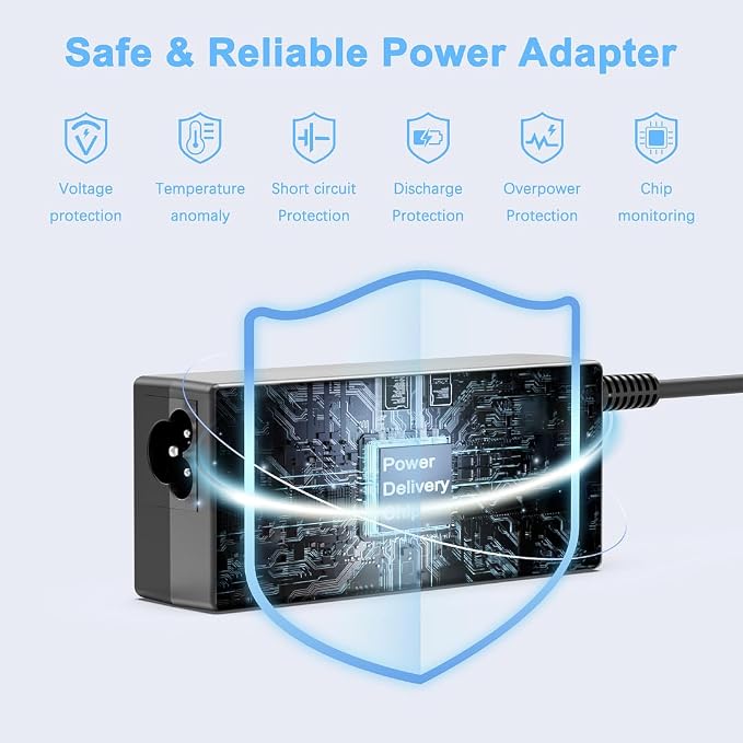 JEIBAO Universal 65W USB C Type C AC Adapter Laptop Charger Compatible with Lenovo ThinkPad X1 T14 T15 E14 E15 T480s T580s T490 E580 E590 Yoga 7i 9i C930 C940 S730 920 720 Chromebook C330 S330 - Image 5