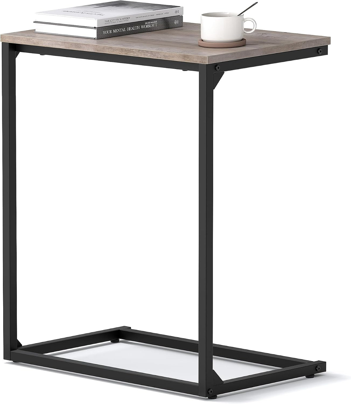 VASAGLE C Shape End Table for Couch or Sofa, Industrial Small Side Table by VASAGLE