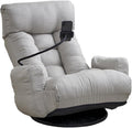 Swivel Lazy Floor Chair, Adjustable Reclining Floor Lounger with Head & Back Support and Phone Holder, Comfy Tatami Sofa Seat for Adults Bedroom & Gaming by Sailret