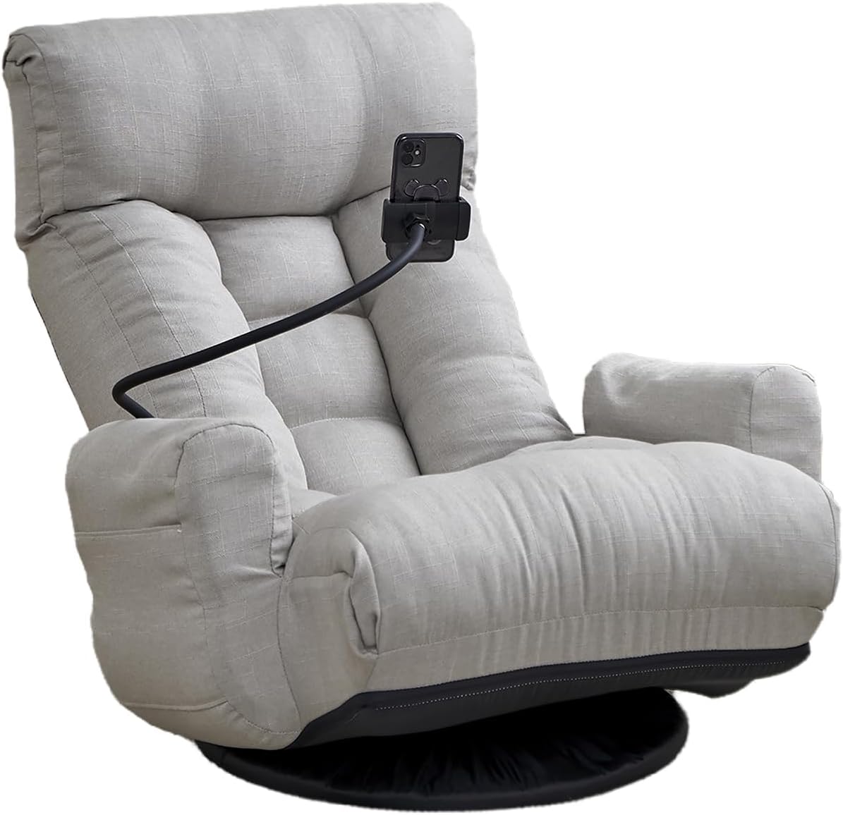 Swivel Lazy Floor Chair, Adjustable Reclining Floor Lounger with Head & Back Support and Phone Holder, Comfy Tatami Sofa Seat for Adults Bedroom & Gaming by Sailret