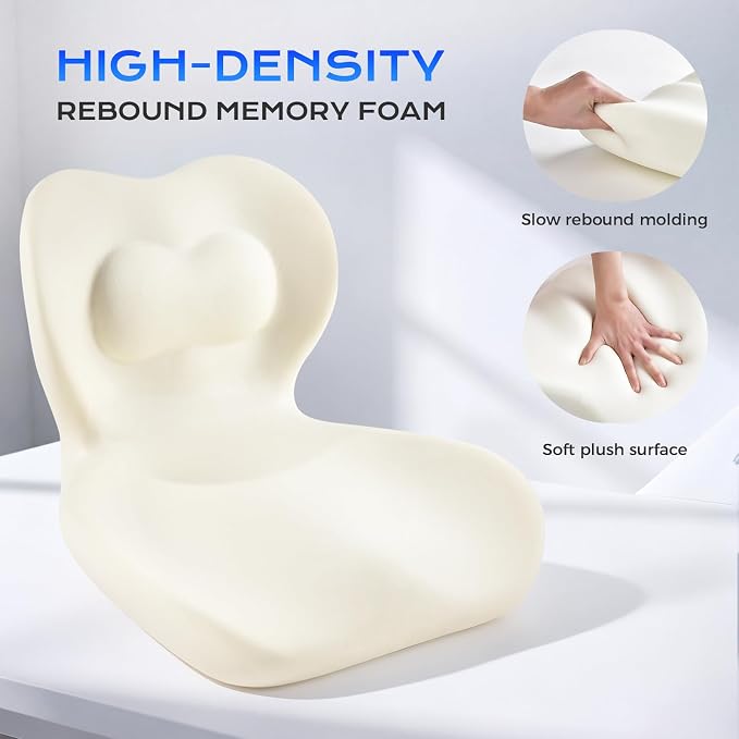 Coverado [Upgraded] Car Seat Cushion and Lumbar Support Pillow One Piece, Memory Foam Ergonomic Back Support Driving Seat Cushion for Back Pain, Non-Slip Washable Cushion for Car, Driver, Office - Image 6