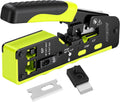RJ45 Crimping Tool, All-in-One Ethernet Crimper Cat7 Cat6 Cat5 Crimping Tool for RJ11/RJ12 Standard, RJ45 Pass Through Connectors by BoltBlaze