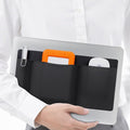 Lacdo 3-Pocket Mouse Holder for Laptop Stick on, External Hard Drive SSD Holder for Laptop, Stick on Pouch Organizer Adhesive Pocket Storage Sleeve for Mouse/HDD/SSD/Cables, Computer Accessories,Black by Lacdo