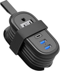 BEVA Travel Power Strip, 2 Outlets 3 USB Ports 4FT Extension Cord, Black | 3.4A Fast Charging Travel Extension Cord with USB-C Ports for Cruise Ships, Dorm, Hotel, Travel Essentials by BEVA