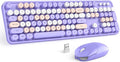 MOFII Wireless Keyboard and Mouse Combo Purple Colorful Full Size Round Key Typewriter Keyboards, 2.4G USB Keyboard Mice with 2-1 Nano Dongle for Computer Laptop PC Desktop Chromebook Smart TV by MOFII