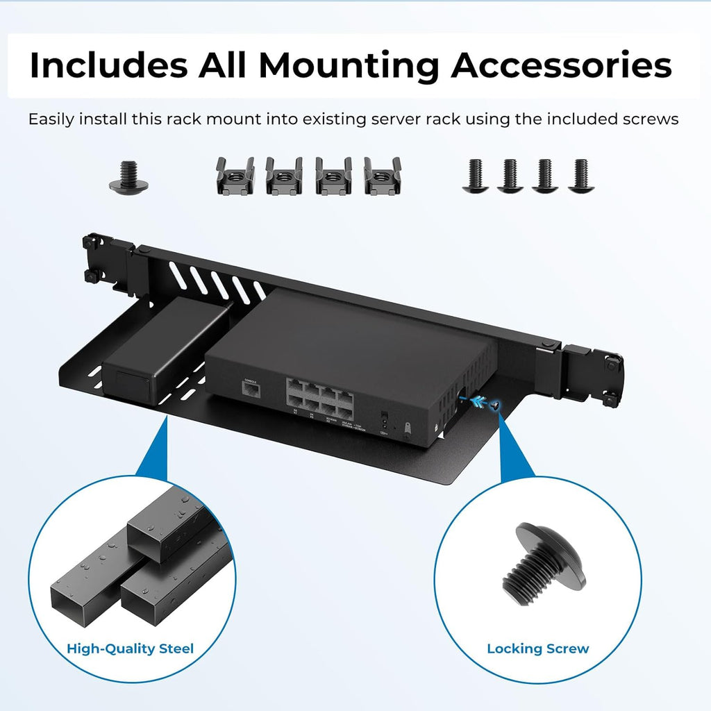 Mini Rack Mount for SonicWall Firewall, 19in 1U Hinged Server Rack Shelf - Image 7