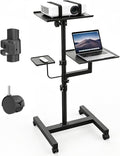 KOOV 2 Shelves Projector Stand, Max 47" Height Adjustable | Mobile Cart on Wheels, Projector Tripod Stand, Rolling Laptop Floor Stand, For Couch by KOOV