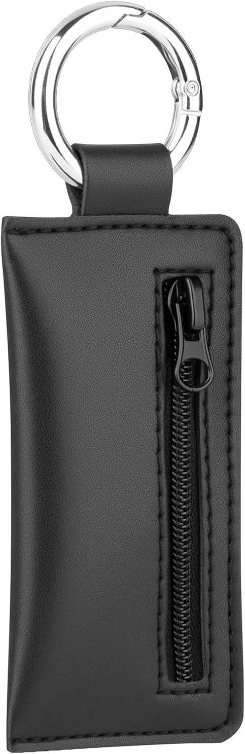 Microfiber USB Flash Drive Holder Case with Keychain, Black by CaSZLUTION