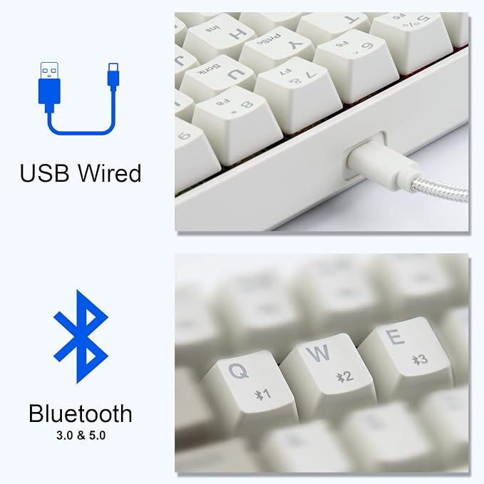 Newmen GM610 60% Wireless Mechanical Gaming Keyboard RGBBacklit BrownSwitch | 60% Wireless Gaming Mechanical Keyboard,Wired/Bluetooth/2.4G RGB Backlit, Anti-Ghosting Keys,Programmable,Hot-Swappable - Image 2