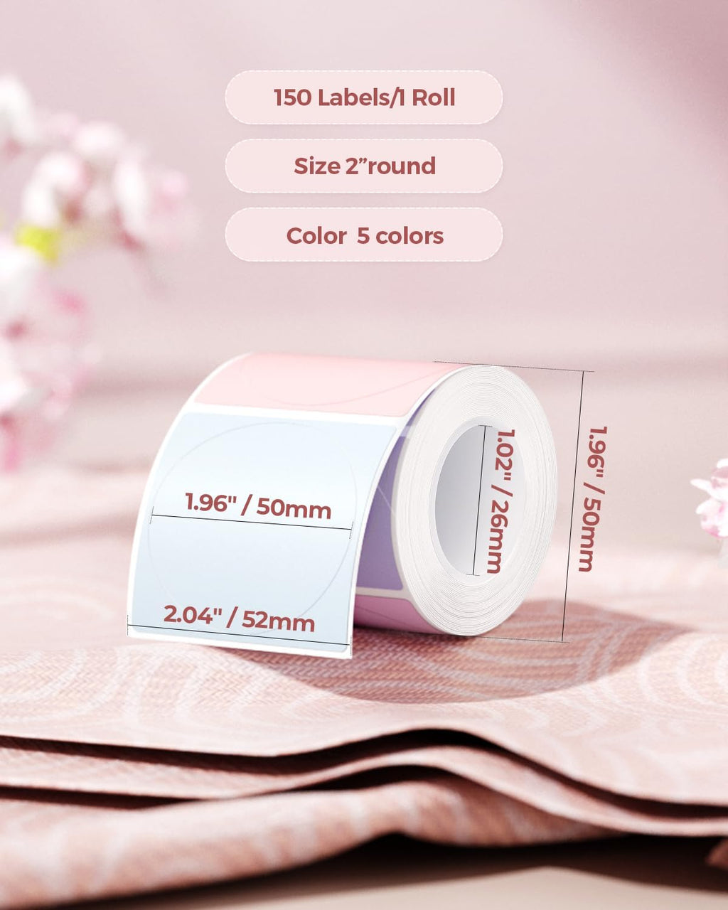 MUNBYN 2 Inch Round Thermal Labels for Canning, 150 Sheets/1 Roll - Image 2