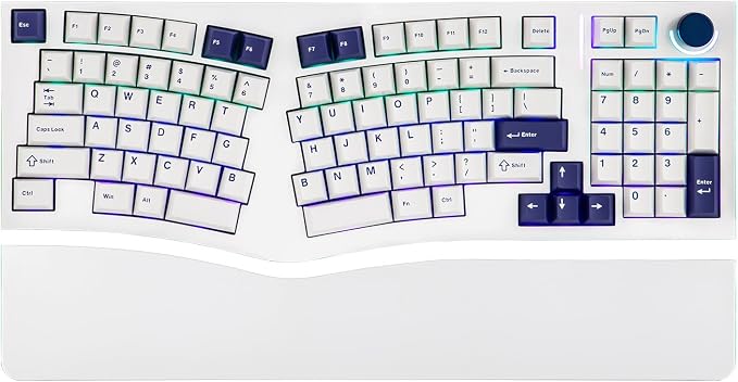 MechLands Feker Alice98 Ergonomic 98 Keys Custom Mechanical Keyboard | VIA Programmable, USB-C Wired Gaming Keyboard, Hot Swappable, 5 Layer Paddings, Control Knob, NKRO, RGB for Win/Mac (White) by MechLands
