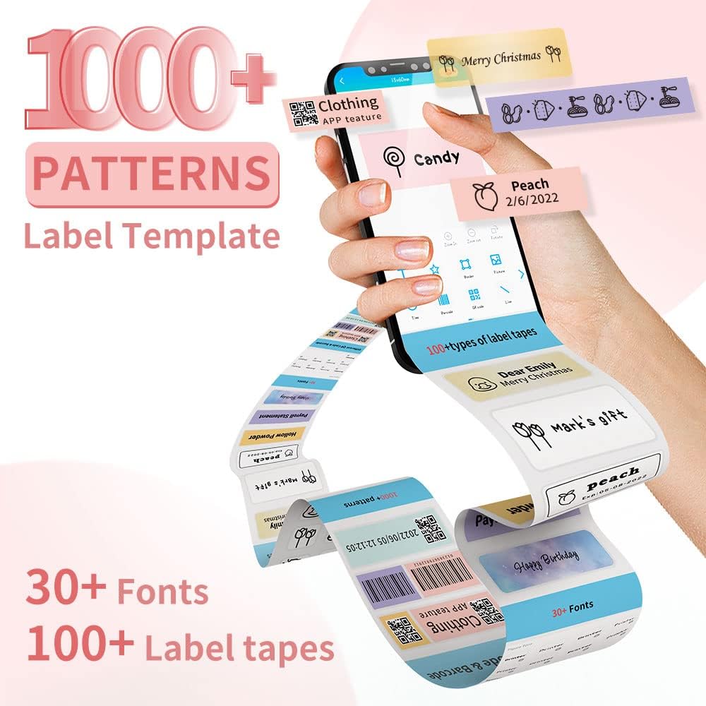 Phomemo D30 Portable Thermal Printer, Bluetooth Mini Label Maker Machine - Image 5