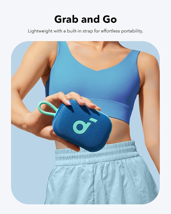 Soundcore Select 4 Go Bluetooth Shower Speaker by Anker, IP67 | 20H Playtime, Floatable, Dustproof, Ultra-Portable Bluetooth Speaker, Powerful Sound, Ideal for Outdoors/Home/Travel-Blue - Image 3