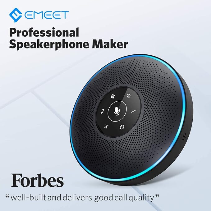 EMEET Bluetooth Speakerphone M2 Black Conference Speaker for 5-8 People Business Conference 360º Voice Pickup 4 AI Microphone Self-Adaptive Conference Call Speaker Skype USB Speakerphone | Business Conference 360º Voice Pickup 4 AI Microphone Self-Adap... - Image 2