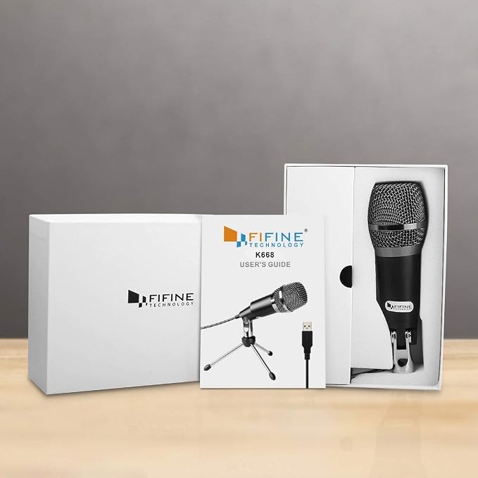 FIFINE USB Microphone, Plug and Play Home Studio USB Condenser Microphone for Skype, Recordings for YouTube, Google Voice Search, Games, for Windows and Mac-K668 - Image 7