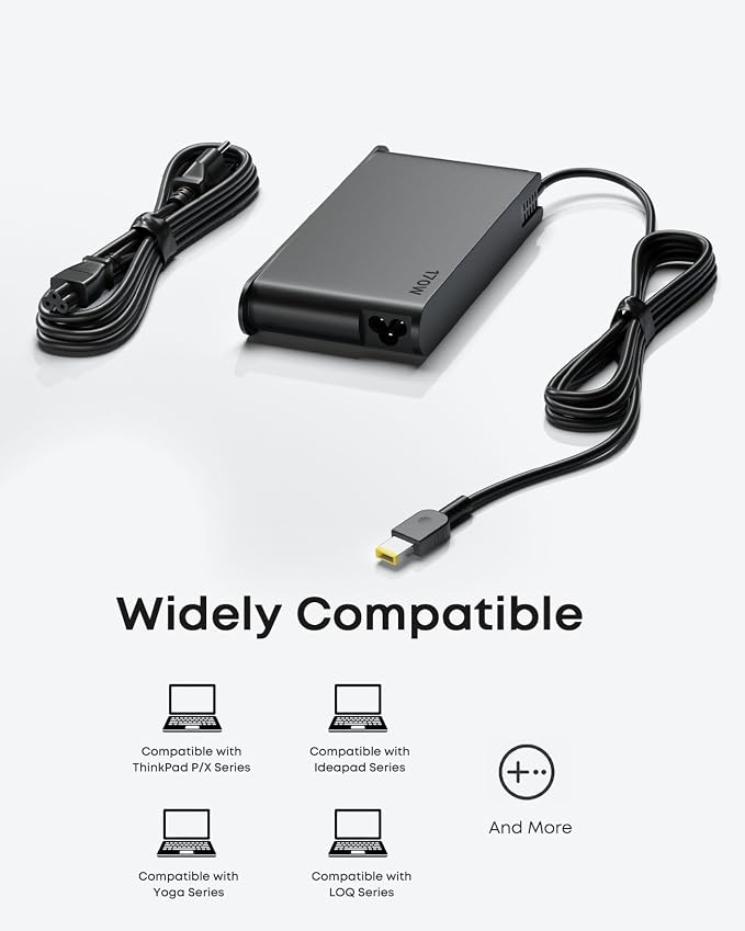 170W Laptop Charger Fit for Lenovo ThinkPad LOQ ideapad Gaming 3 | Compatible ThinkPad P1 P15 P16 P71, Legion Slim 5, AC Adapter ADL170SDC3A, ADL170SLC3A, ADL170SCC3A, SA10R16886, SA10R16887 - Image 6